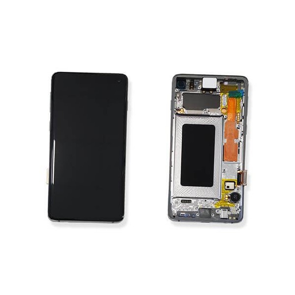 DISPLAY PER SAMSUNG GALAXY S10 (SM-G973F) - PRISM SILVER - WITH FRAME (ORIGINAL SERVICE PACK)
